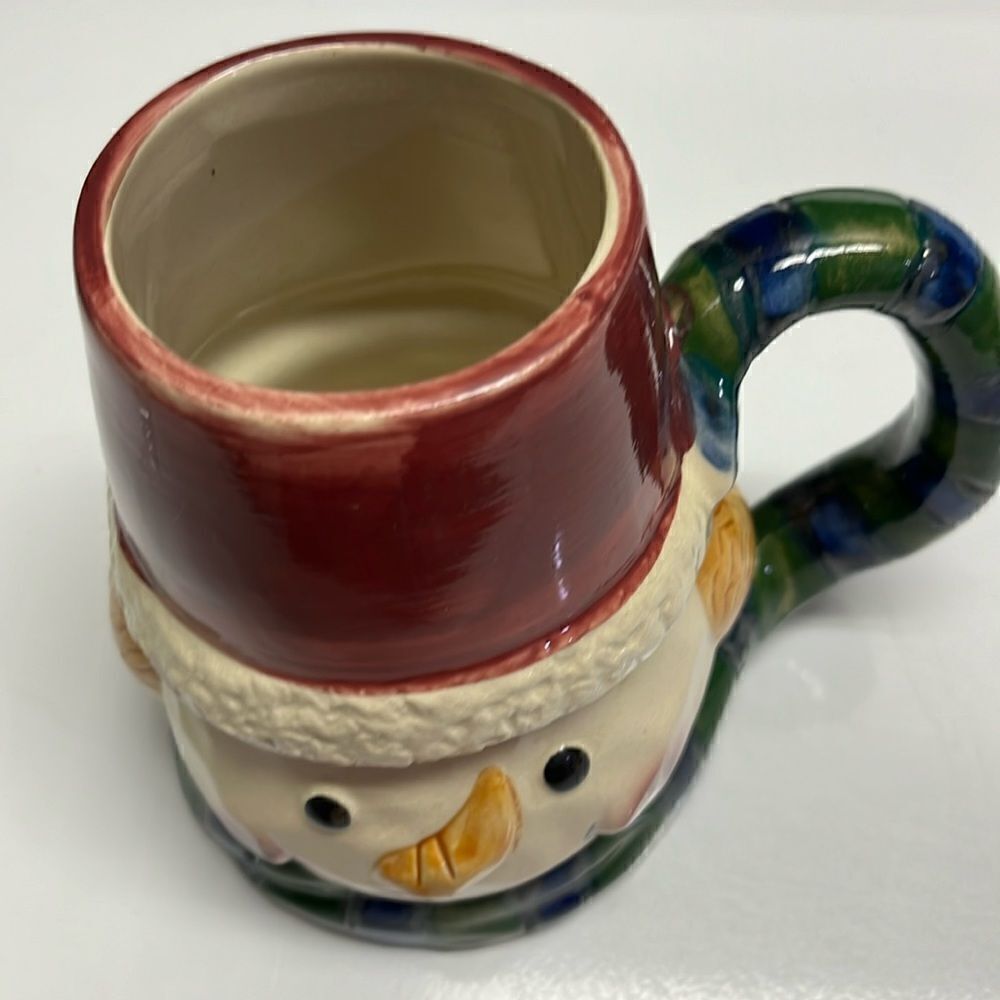 Snowman w/ Winter Details Pottery Coffee Tea Hot Chocolate Mug